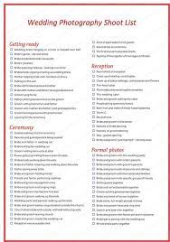 Wedding Photography Shot List Template For Word Wedding Photography Shot List Wedding Photography List Wedding Picture List