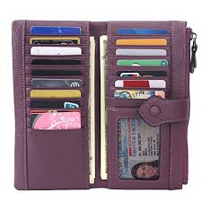 Also set sale alerts and shop exclusive offers only on shopstyle. Women Rfid Blocking Multi Credit Card Holder Genuine Leather Bifold Slim Wallets With Zipper Pocket Deep Plum Pricepulse