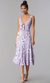 Floral Print Short Lavender Casual Party Dress Casual Party Dresses Guest Dresses Short Wedding Guest Dresses