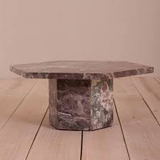 Walker edison cora modern round faux marble top coffee table with x base, 36 inch, white faux marble and gold. Italian Mid Century Pink Marble Hexagonal Coffee Table Future Antiques