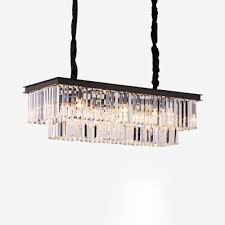 This transitional stem hung pendant comes with swivel canopy allows for installation on sloped ceilings. Rectangle Pendant Lighting Dining Room 6 8 Lights Modern Hanging Lights With Adjustable Cord In Black Gold Takeluckhome Com