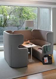 The most common office sofa material is cotton. High Back Office Sofa With Connecting Wall Table Office Furniture Design Office Seating Office Sofa