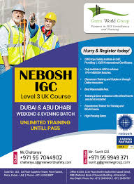 Scope Of Doing A Nebosh Igc In Uae In 2020 Occupational Health And Safety Occupational Health Health And Safety