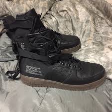 Mid Black Air Force 1 On Feet Nike Sf Air Force 1 Mid Love The Military Styling And The Zippers On The Back Are Absolutely Necessary For Getting The Shoe Nike Shoes Nike Air Force Sneaker