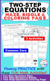 Two Step Equations Maze Riddle Coloring Page Fun Math Activities Have Your Students Apply Their Un Fun Math Activities Math Activities Order Of Operations