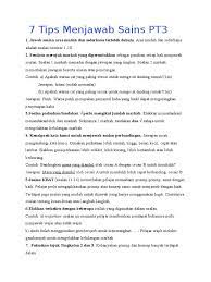 Pt3 trial 2018 kedah matematik skema jawapan soalan 3. Dokumen Serupa Dengan 7 Tips Menjawab Sains Pt3