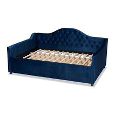 Baxton studio cintia cottage farmhouse white finished wood twin size daybed. Baxton Studio Perry Contemporary Velvet Upholstered Queen Daybed In Royal Blue 156 21003 9454 Cymx