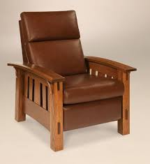 Amish Mission Arts And Crafts Recliner Chair Mccoy Solid Wood Leather Ebay Amish Furniture Recliner Recliner Chair