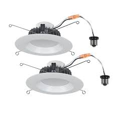 Shop Utilitech Pro 2 Pack 65 Watt Equivalent White Led Recessed Retrofit Downlight Fits Housing Diameter Downlights Lowes Home Improvements White Lead