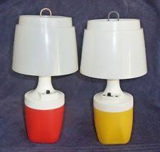 lot 2 vintage retro ray o vac 100 yellow orange 9v battery camping lamp lantern camping lamp lamp lanterns