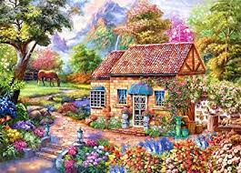 Cottage in the woods 1000 piece puzzle. Amazon Com 1000 Piece Adult Puzzles Home Sweet Landscape Style 27 6 X 19 7 Jigsaw Puzzles For Adults Kids Puzzles 1000 Piece Game Toys For Adults Family Puzzles Gift Toys Games