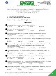 Comper limba romana clasa ii. Subiect Comper Matematica Etapai 2017 2018 Clasaiv Pdf