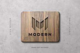 Wooden Sign Logo Mockup On Concrete Wall In 2020 Sign Mockup Logo Mockup Wooden Signs