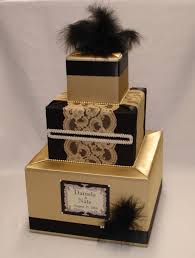 Black And Gold Card Box Gatsby Themed Wedding Card Box Any Colors Etsy Card Box Wedding Gatsby Wedding Theme Wedding Cards