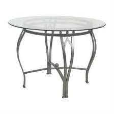 Round 42 Inch Clear Tempered Glass Dining Table With Silver Frame Q280 Fsrdts3294581 Glass Round Dining Table Glass Dining Table Round Dining Table