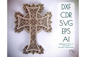 Download Cr09 Layered Cross Laser Cut Cross Cricut Cross Svg 728895 Paper Cutting Design Bundles