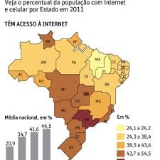 População dos 645 municípios de são paulo. Mapa Da Populacao Brasileira Que Tem Acesso A Internet Fonte Ibge E Download Scientific Diagram
