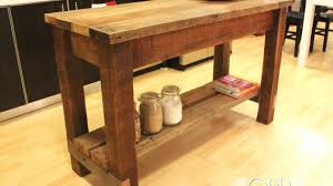 This rustic diy kitchen island is built with scrap wood—the top is a few 1x4s and screws. Kitchen Island Plans Ana White