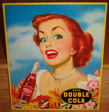 KILLER VINTAGE PIN-UP GIRL DOUBLE COLA SODA SIGN 1950'S