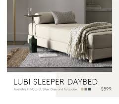 Solid beech feet with midtone brown finish. From 899 Best Selling Sleepers And Daybeds Cb2 Email Archive