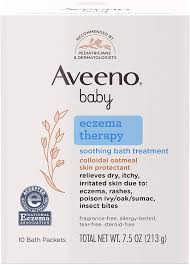 Rashes, eczema, poison ivy/oak/sumac, insect bites. Amazon Com Aveeno Baby Eczema Therapy Soothing Bath Treatment For Relief Of Dry Itchy And Irritated Skin Made With Soothing Natural Colloidal Oatmeal 10 Ct Everything Else