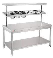 How big is a stainless steel work table? Height Adjustable Stainless Steel Working Table Factory Commercial Kitchen Work Table 2 Tiers Worktable With Gn Pan Top Shelf Buy Commercial Kitchen Work Table Kitchen 2 Tiers Worktable With Gn Pan Top Shelf Height