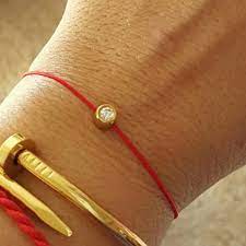 Designer Jewelry 8k Gold Swarovski Crystal Red String Bracelet Poshmark