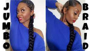 Sleek Jumbo Braided Ponytail With Side Part Youtube Braided Ponytail Side Braid Ponytail Jumbo Braiding Hair