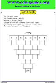 Math Triangle Puzzles Are A Great Way To Practice Math Skills Combined With Logical Thinking Triangle Worksheet Math Logic Math