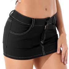 Women Low Waist Black Micro Skirts Y2K Streetwear Pockets Patchwork Pencil  Skirt Girls Aesthetics Outfits Zipper Denim Miniskirt - купить по выгодной  цене | AliExpress