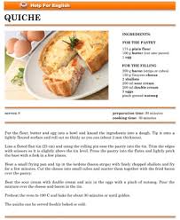 Recipes Quiche Help For English Anglictina Na Internetu Zdarma