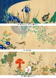 birds and flowers of the four seasons scroll detail sakai hoitsu 1818 tokyo national museum 酒井抱一 四季花鳥図巻 江戸時代後期酒井抱一 四季花鳥図巻 江戸時代後期 日本画 花 イラスト 絵画