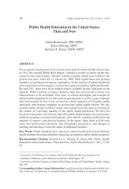 Public health marion willard evans jr., dc, phd, ches definitions in public health public health, as deﬁned by c. Pdf Public Health Education In The United States Then And Now