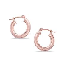 Hoop earrings get a modern update in highly polished 18k rose gold. 3 0 X 15mm Hoop Earrings In 14k Rose Gold Zales