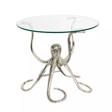 For a creative touch on your nautical theme, integrate a clever kraken with one of our many indoor and outdoor throw pillows. Octopus Side Table With Glass Top Jarrold Norwich Side Table Table Glass Table