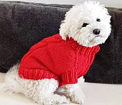 Red Dog Sweater Puppy Sweater Pet Clothing Hand Knit Dog Clothes Cable Dog Sweater Pets By Bubadog In 2020 Red Dog Sweater Sweater Puppy Dog Clothes