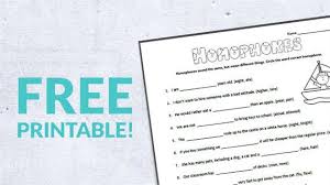 Free Printable: Homophones Worksheet - WeAreTeachers