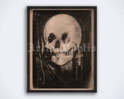 Girl and Skull in a mirror