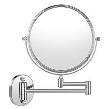 Cozzine Wall Mount Makeup Mirror 10x Magnifying Two Side Vanity Extendable Bathroom Mirror Chrom Finish Wall Mounted Makeup Mirror Magnifying Mirror Mirror