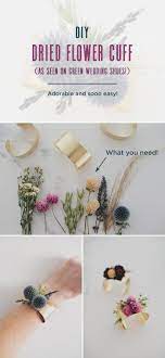 Diy Dried Flower Cuff Corsage Wedding Diy Diy Wedding Shoes Diy Boutonniere Wedding