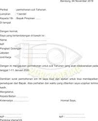 Kubogaelmu Contoh Surat Permohonan Cuti Pimpinan Tanggal Surat
