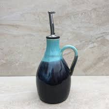 Black And Turquoise Oil Dispenser With Handle 11 Ounce Olive Oil Pourer With Handle Olive Oil Crue In 2020 Oil Dispenser Olive Oil Cruet Olive Oil Dispenser