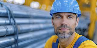 Fondo Un Trabajador Con Casco Azul Y Camisa Amarilla En Un Almacén Lleno De  Barras De Acero Detrás De él Fondo, Ingeniero, Casco De Seguridad, Tubo  Imagen de Fondo Para Descarga Gratuita -