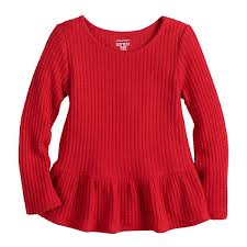 Toddler Girl Jumping Beans Thermal Peplum Hem Top