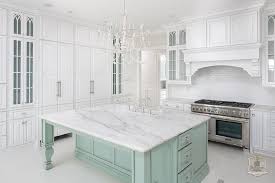 White Kitchen With Mint Green Island Transitional Kitchen Aqua Kitchen Green Kitchen Island Kitchen Island Storage