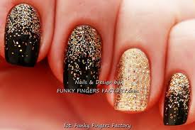 Black And Gold Glitter Black Gold Glitter Ombre Shellac Nails Ombre Shellac Black Gold Nails Gold Nails