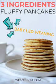 3 Ingredient Fluffy Pancakes Finger Food From 6 Months Recipe Baby Food Recipes Healthy Baby Food Weaning Recipes