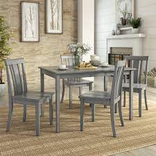 Find a great collection of 9 piece kitchen & dining room furniture at costco. Lexington 5 Piece Dining Set With 48 Quot Dining Table And 4 Slat Back Chairs Antique Grey Walmart Com Walmart Com