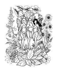 Printable beautiful fairy of the forest adult coloring page. Fairy Coloring Pages