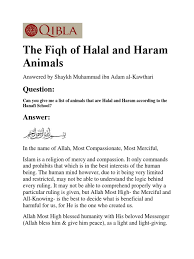 Can we have, if possible, the list of animals that are makruh? The Fiqh Of Halal And Haram Animals Sharia Muhammad